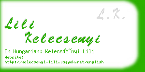 lili kelecsenyi business card